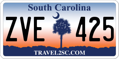 SC license plate ZVE425