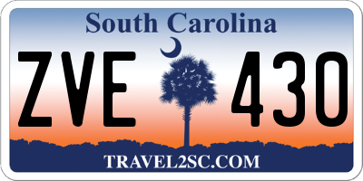 SC license plate ZVE430