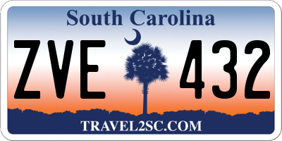 SC license plate ZVE432