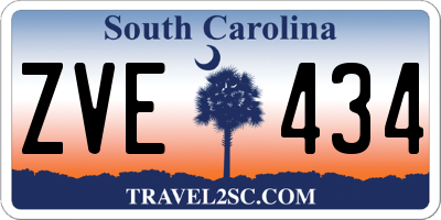 SC license plate ZVE434
