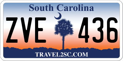 SC license plate ZVE436