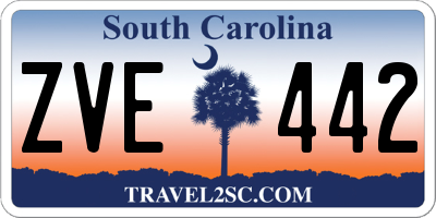 SC license plate ZVE442