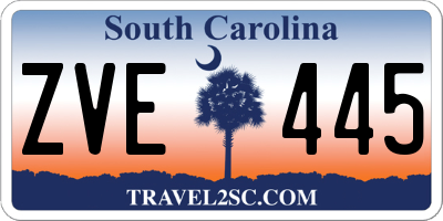 SC license plate ZVE445