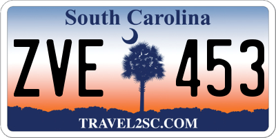 SC license plate ZVE453