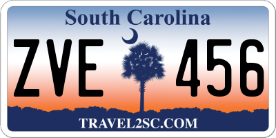 SC license plate ZVE456