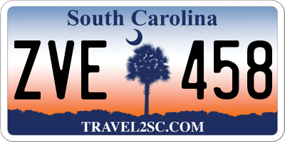 SC license plate ZVE458