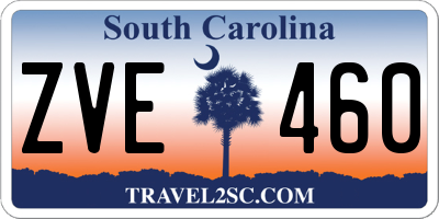 SC license plate ZVE460