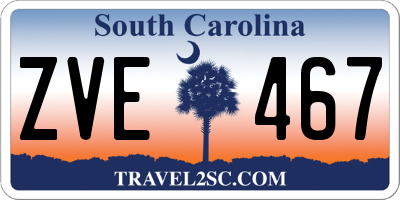SC license plate ZVE467
