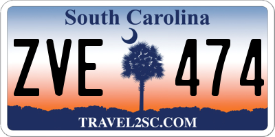 SC license plate ZVE474