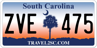 SC license plate ZVE475