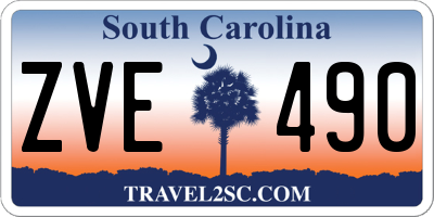 SC license plate ZVE490