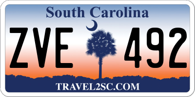 SC license plate ZVE492