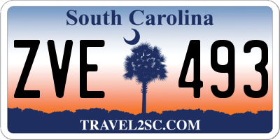 SC license plate ZVE493