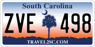 SC license plate ZVE498