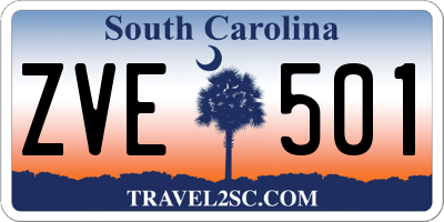 SC license plate ZVE501