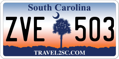 SC license plate ZVE503