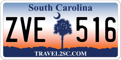 SC license plate ZVE516