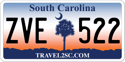 SC license plate ZVE522