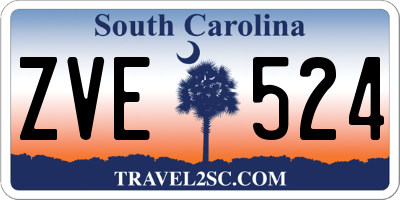 SC license plate ZVE524