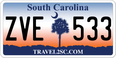 SC license plate ZVE533