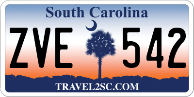 SC license plate ZVE542