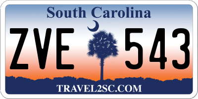 SC license plate ZVE543