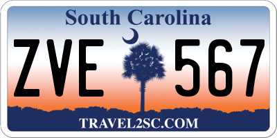 SC license plate ZVE567