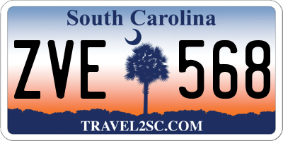 SC license plate ZVE568