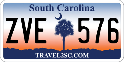 SC license plate ZVE576