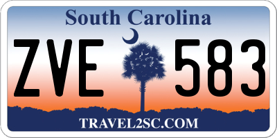 SC license plate ZVE583