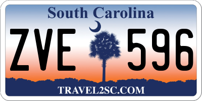 SC license plate ZVE596