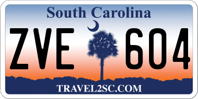 SC license plate ZVE604