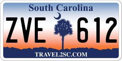 SC license plate ZVE612