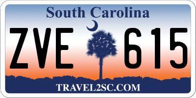 SC license plate ZVE615