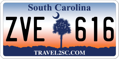 SC license plate ZVE616