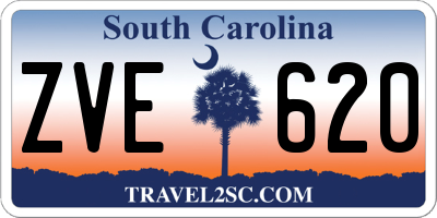 SC license plate ZVE620