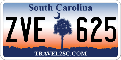 SC license plate ZVE625