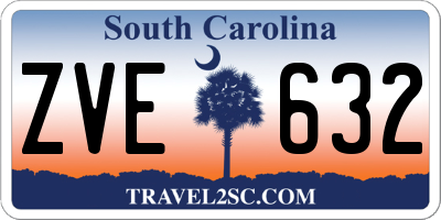SC license plate ZVE632
