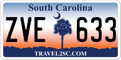 SC license plate ZVE633
