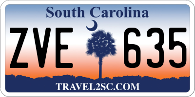 SC license plate ZVE635