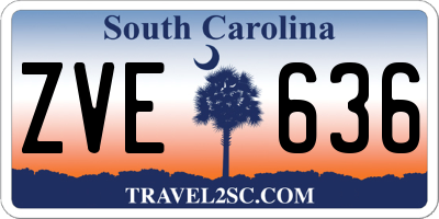 SC license plate ZVE636