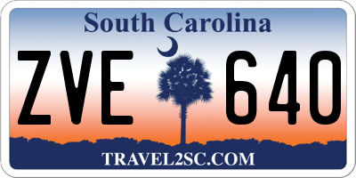SC license plate ZVE640