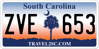 SC license plate ZVE653