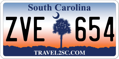 SC license plate ZVE654