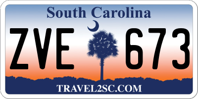 SC license plate ZVE673
