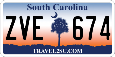 SC license plate ZVE674