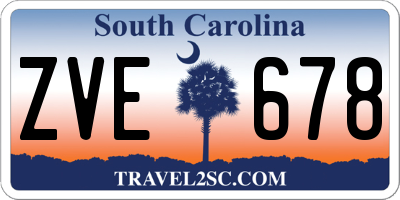 SC license plate ZVE678