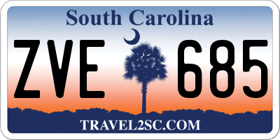 SC license plate ZVE685