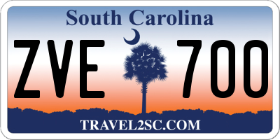 SC license plate ZVE700