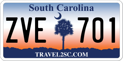 SC license plate ZVE701